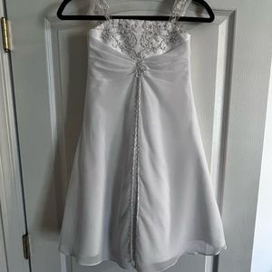 Flower girl dress. A few small stains that are hidden under chiffon overlay.